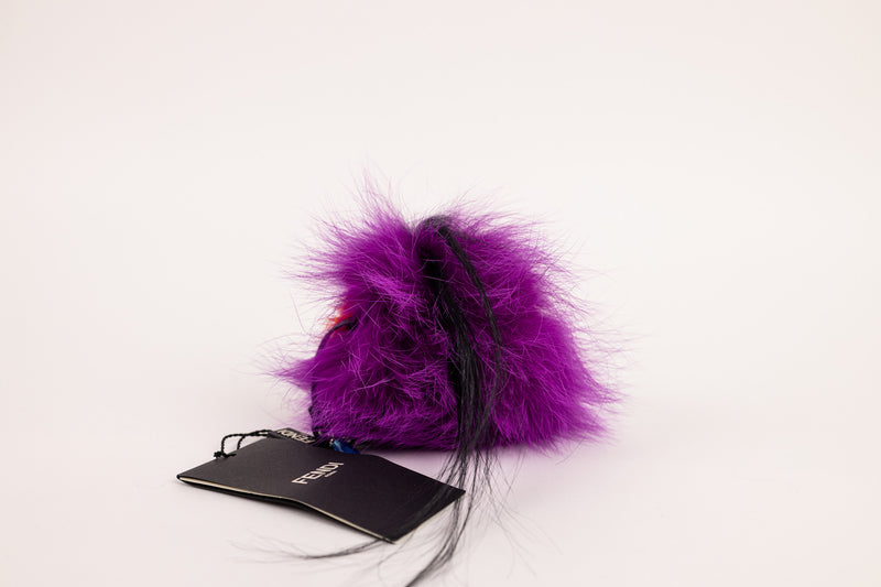 Fendi Purple and Orange Occhi Goccia Fur Bag Charm