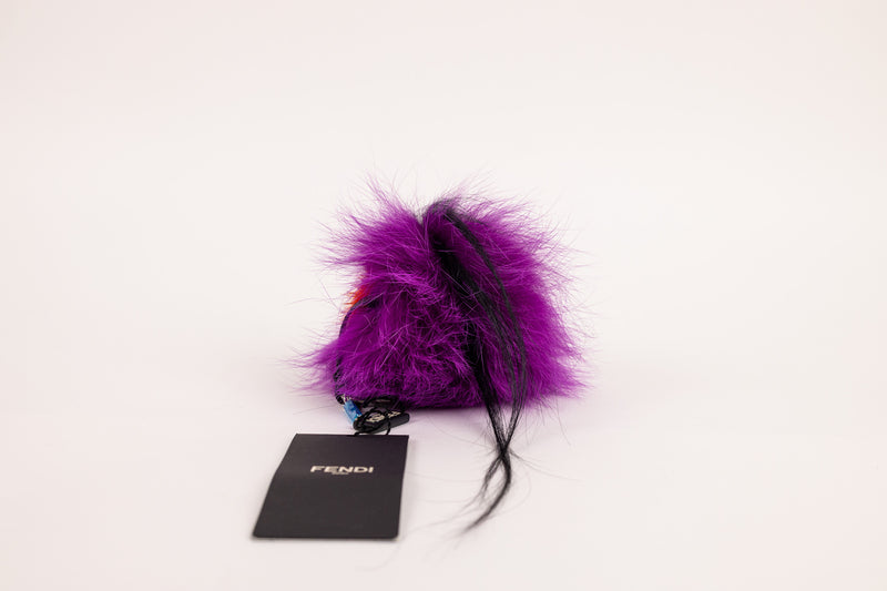 Fendi Purple and Orange Occhi Goccia Fur Bag Charm