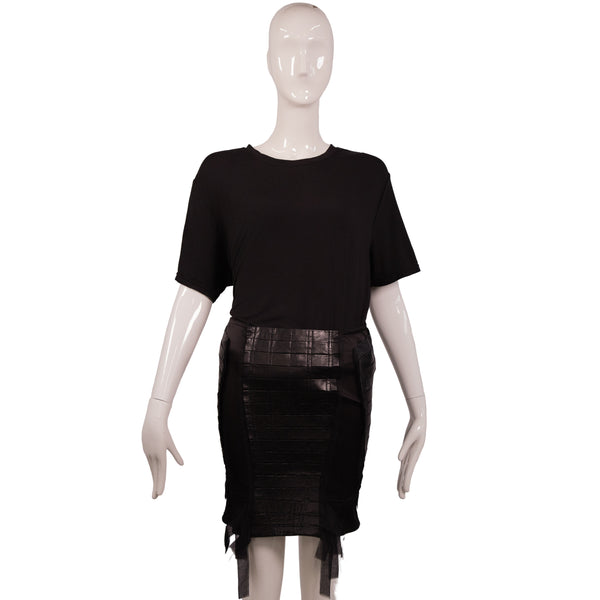 Givenchy Black Gray Graffiti Mini Skirt Size 38