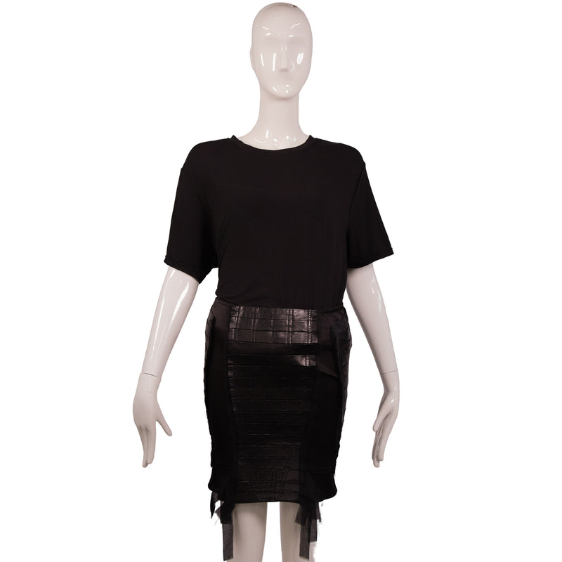 Givenchy Black Gray Graffiti Mini Skirt Size 38