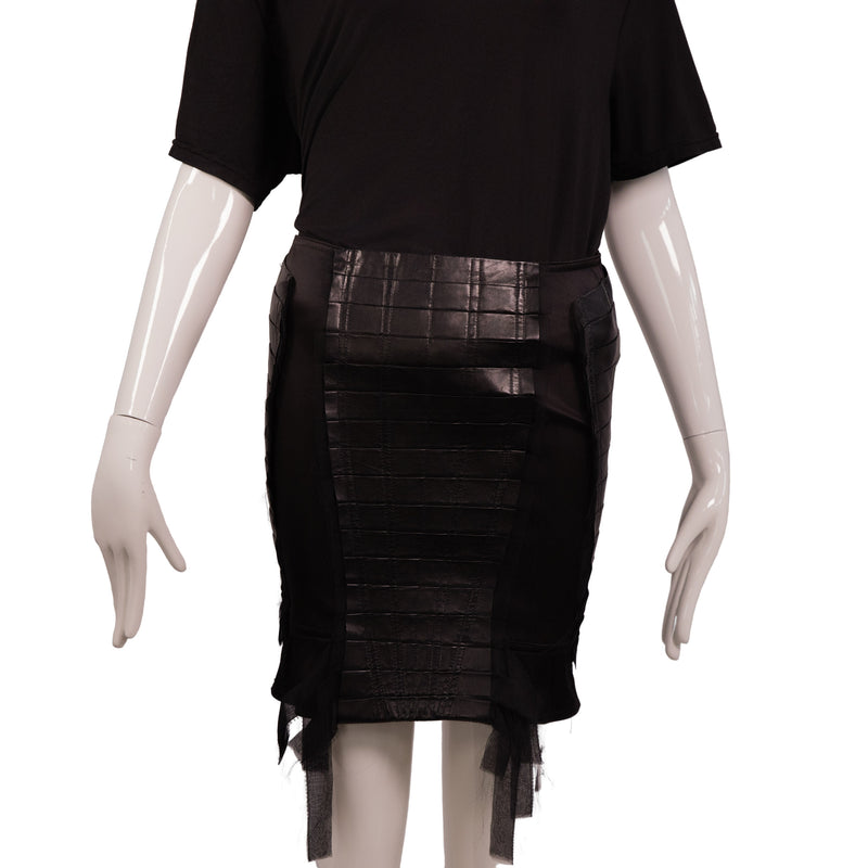 Givenchy Black Gray Graffiti Mini Skirt Size 38