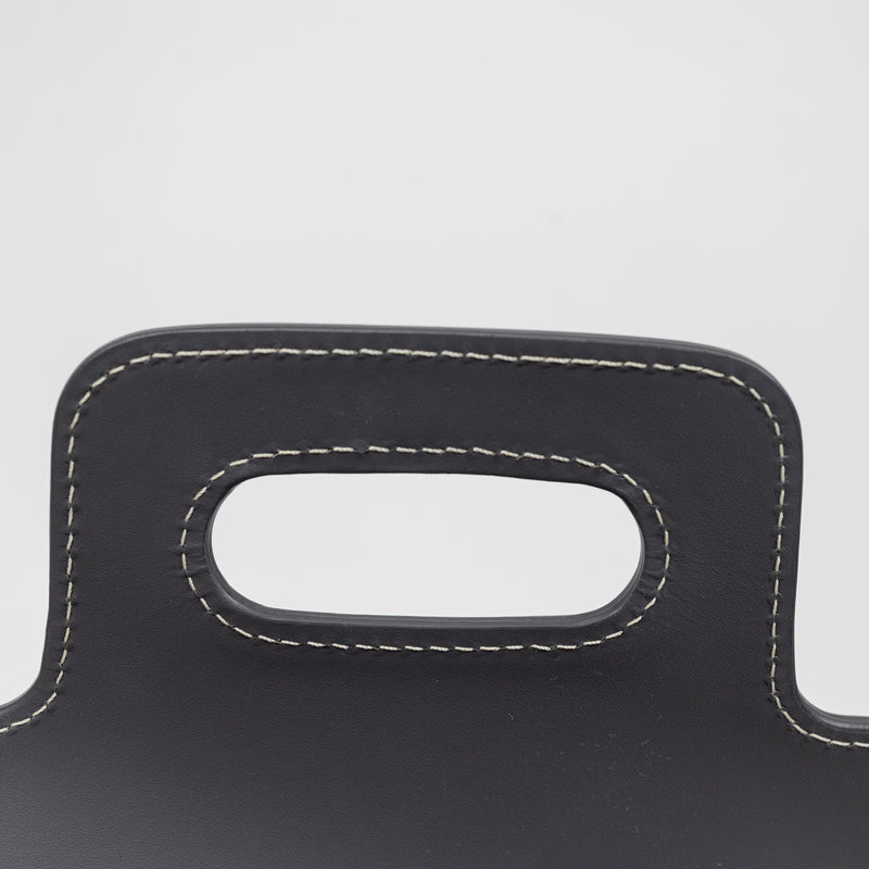 Goyard Gray Goyardine Saigon PM Top Handle with Wood Accents