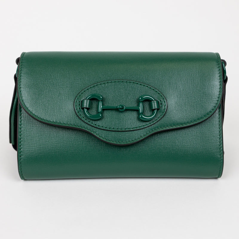 Gucci Green Monochrome Leather Azalea 1955 Horsebit Shoulder Bag