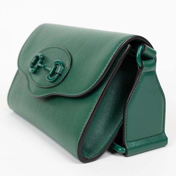 Gucci Green Monochrome Leather Azalea 1955 Horsebit Shoulder Bag