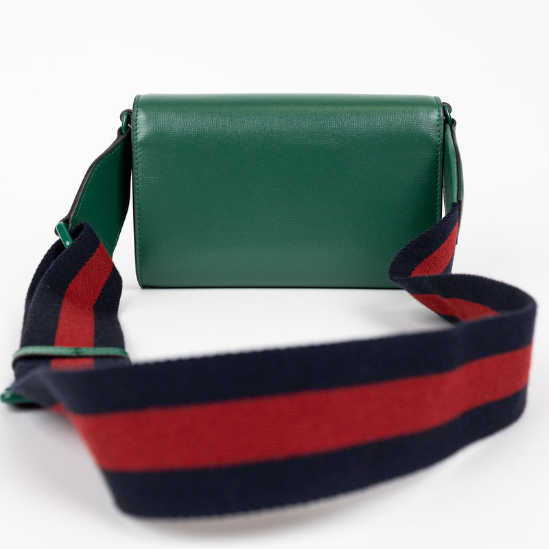 Gucci Green Monochrome Leather Azalea 1955 Horsebit Shoulder Bag