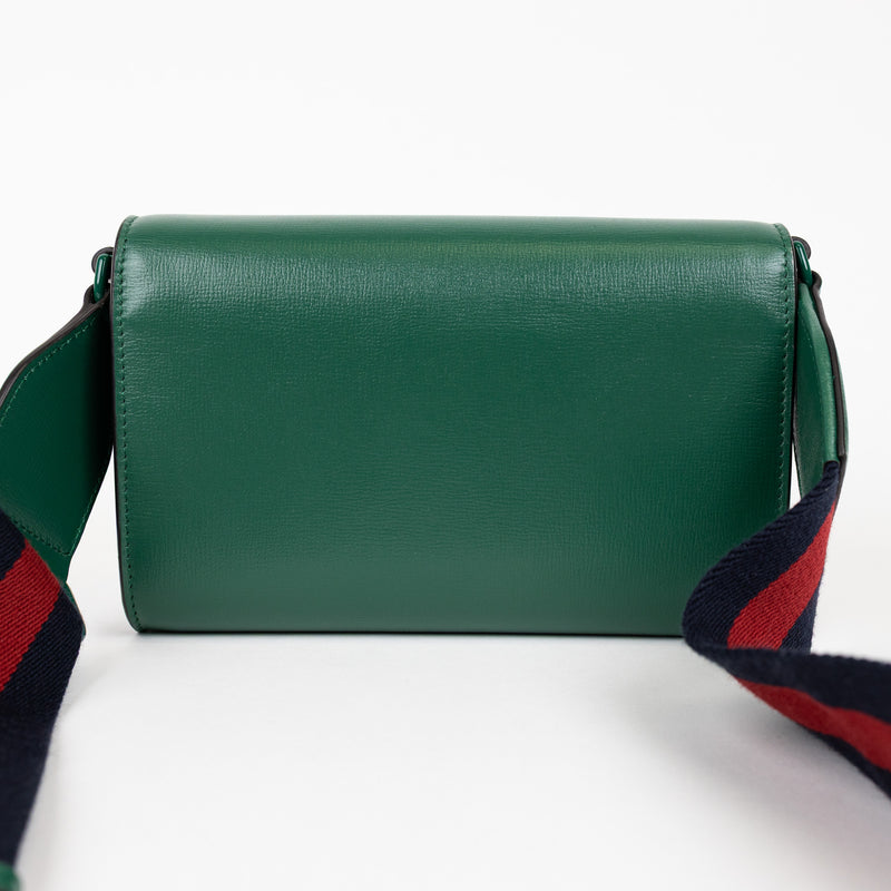 Gucci Green Monochrome Leather Azalea 1955 Horsebit Shoulder Bag
