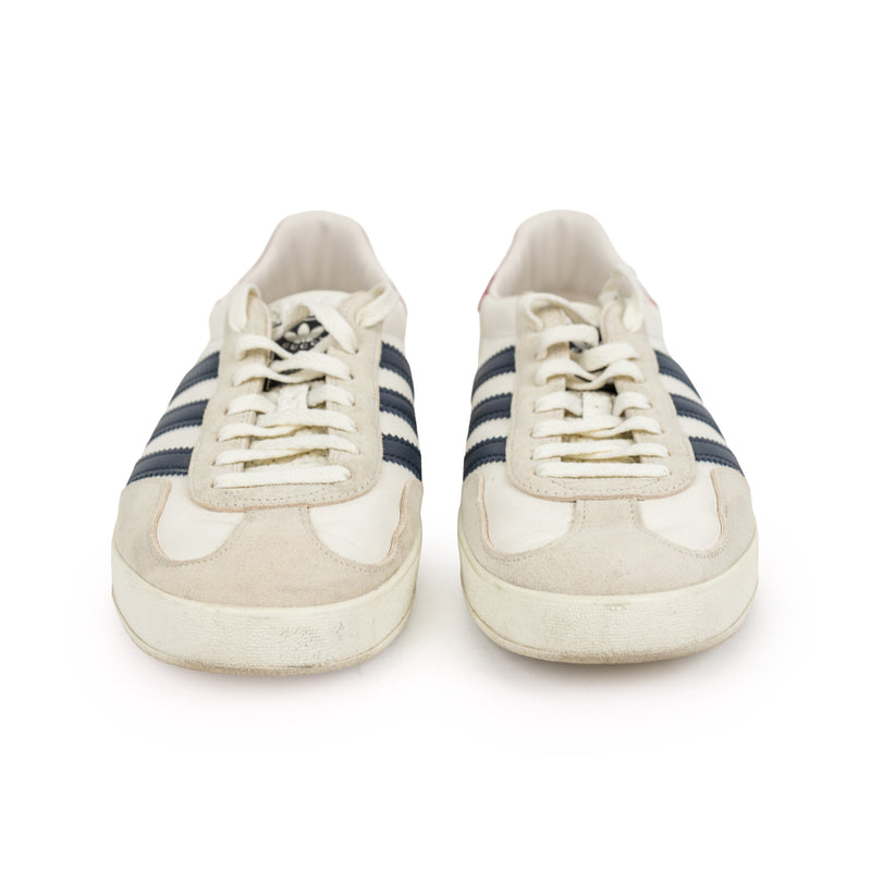 Gucci x Adidas White Red and Navy Blue Gazelle Sneakers Size 11