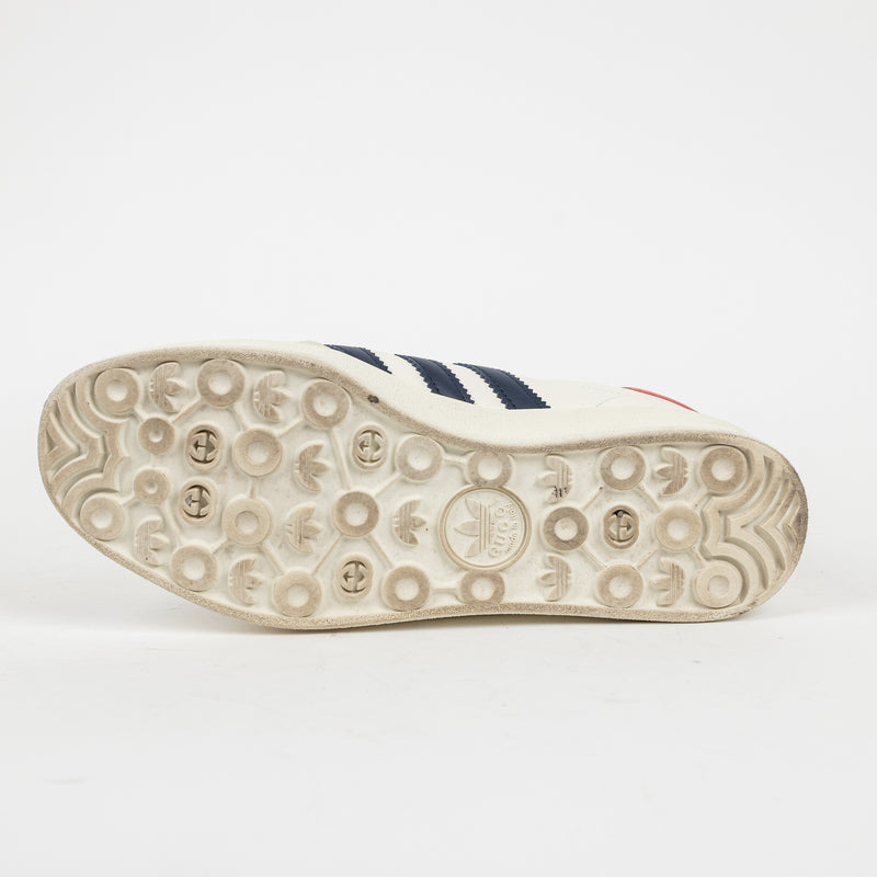 Gucci x Adidas White Red and Navy Blue Gazelle Sneakers Size 11