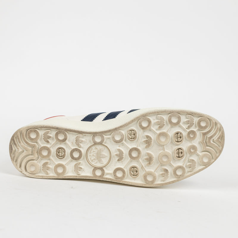 Gucci x Adidas White Red and Navy Blue Gazelle Sneakers Size 11