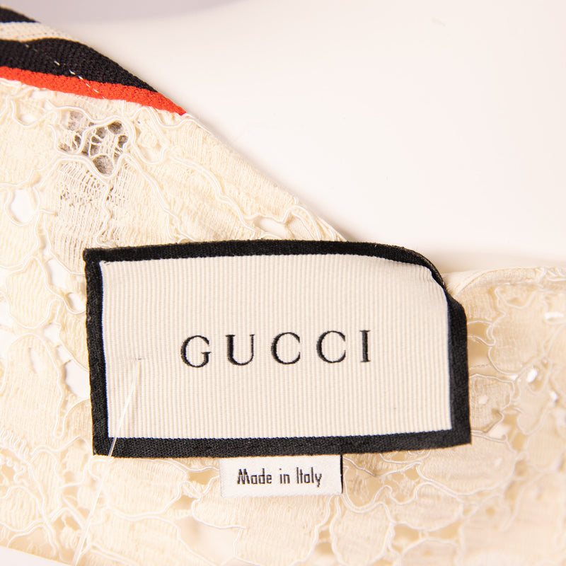 Gucci Blue Red Lace Waist Dress Size M