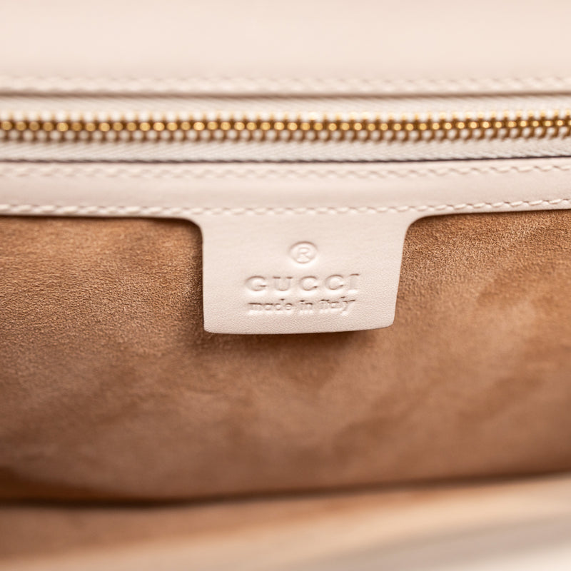 Gucci Off White Cream Leather Sylvie Bag