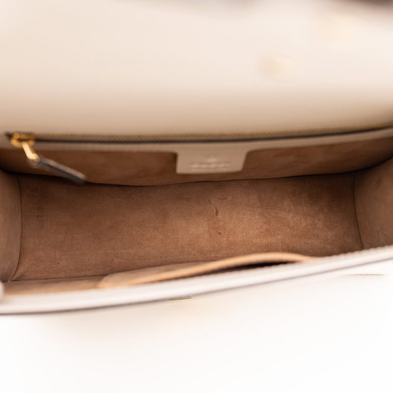 Gucci Off White Cream Leather Sylvie Bag