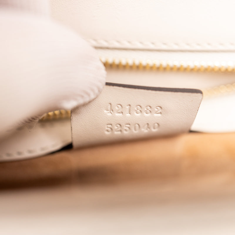 Gucci Off White Cream Leather Sylvie Bag