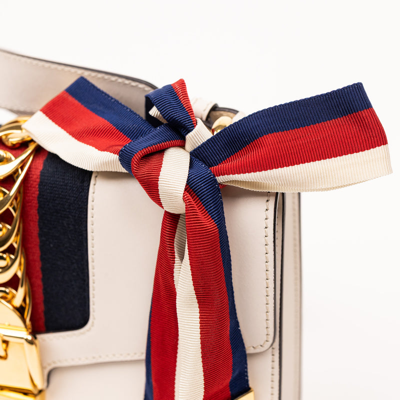 Gucci Off White Cream Leather Sylvie Bag