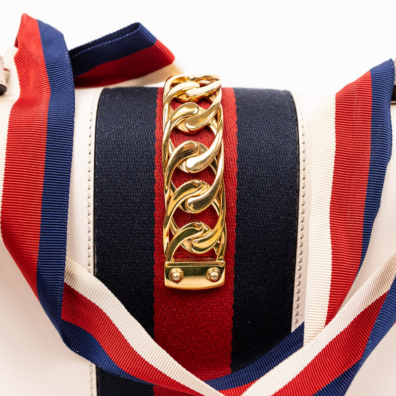 Gucci Off White Cream Leather Sylvie Bag