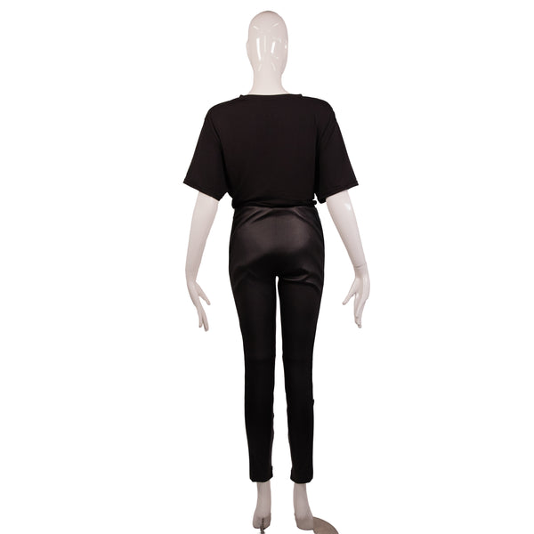 Christian Dior Black White Lambskin Bi-Color Leggings Size 4