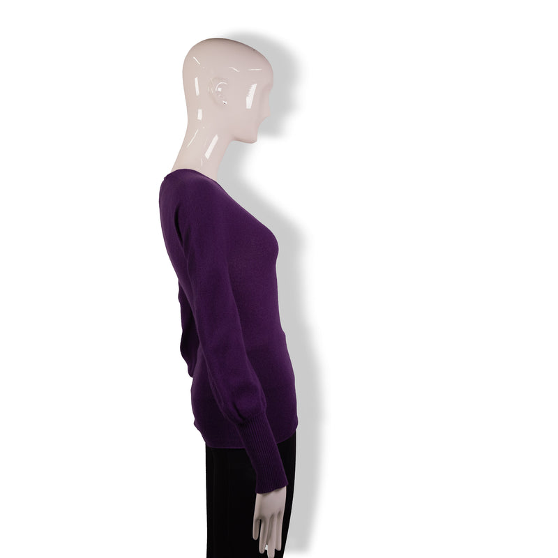 Gucci Purple V-Neck Cashmere Top Size XS
