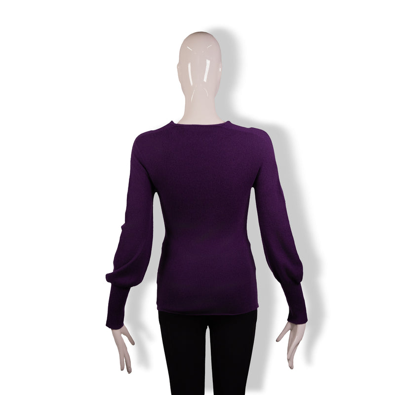 Gucci Purple V-Neck Cashmere Top Size XS