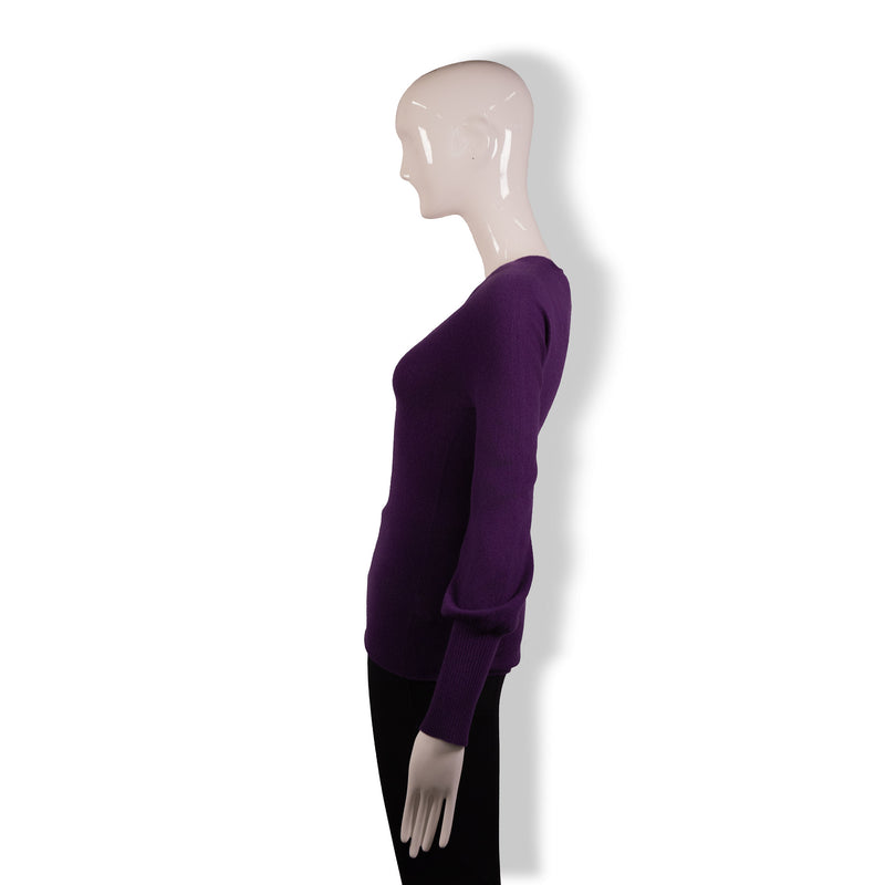 Gucci Purple V-Neck Cashmere Top Size XS