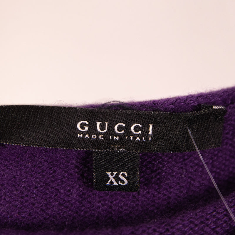 Gucci Purple V-Neck Cashmere Top Size XS