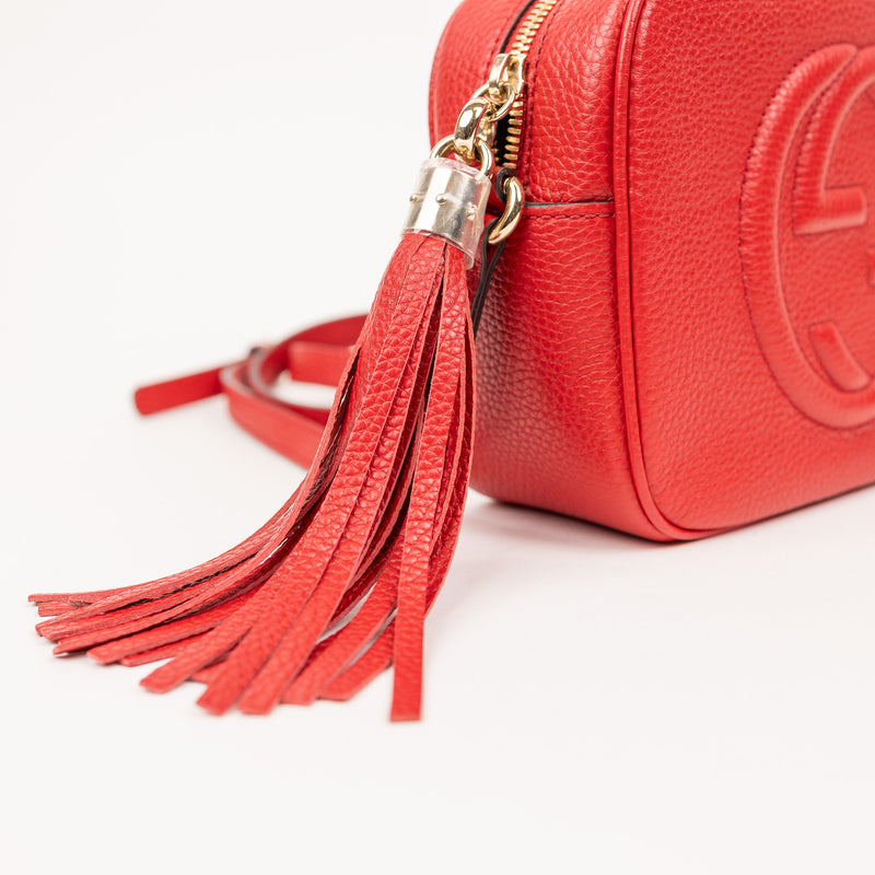 Gucci Soho Red Leather GG Tassel Crossbody Bag