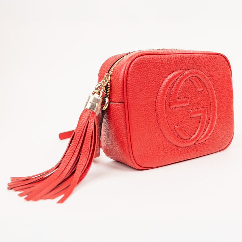 Gucci Soho Red Leather GG Tassel Crossbody Bag