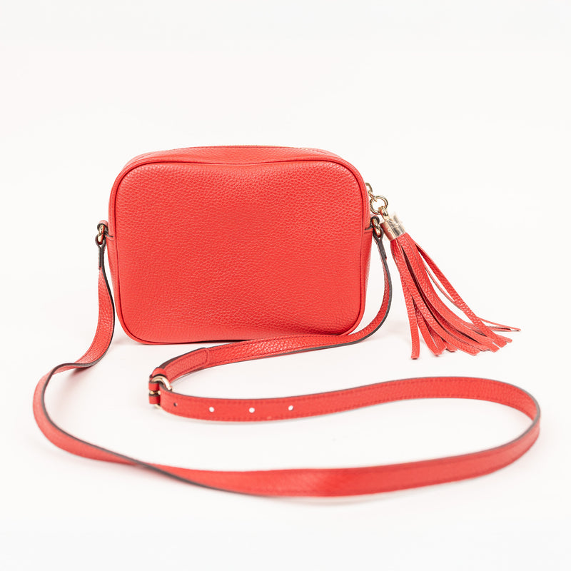 Gucci Soho Red Leather GG Tassel Crossbody Bag