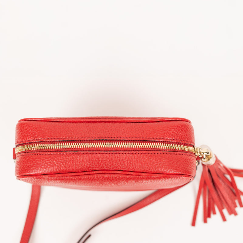 Gucci Soho Red Leather GG Tassel Crossbody Bag