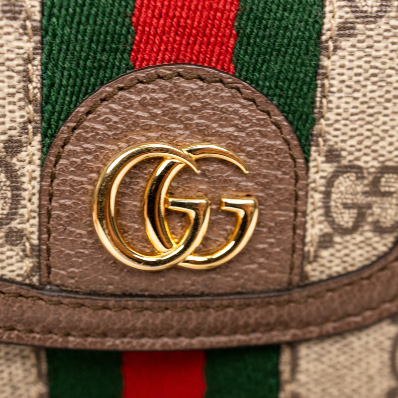 Gucci Vertical Phone Bag Brown Striped Supreme Crossbody