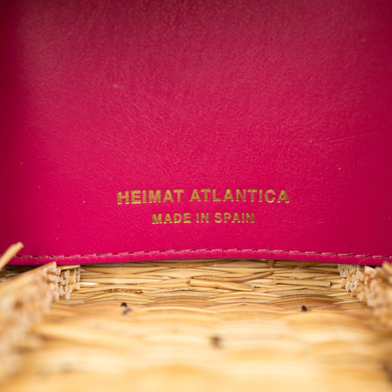 Heimat Atlantica Beige and Pink Shella Raffia Bag