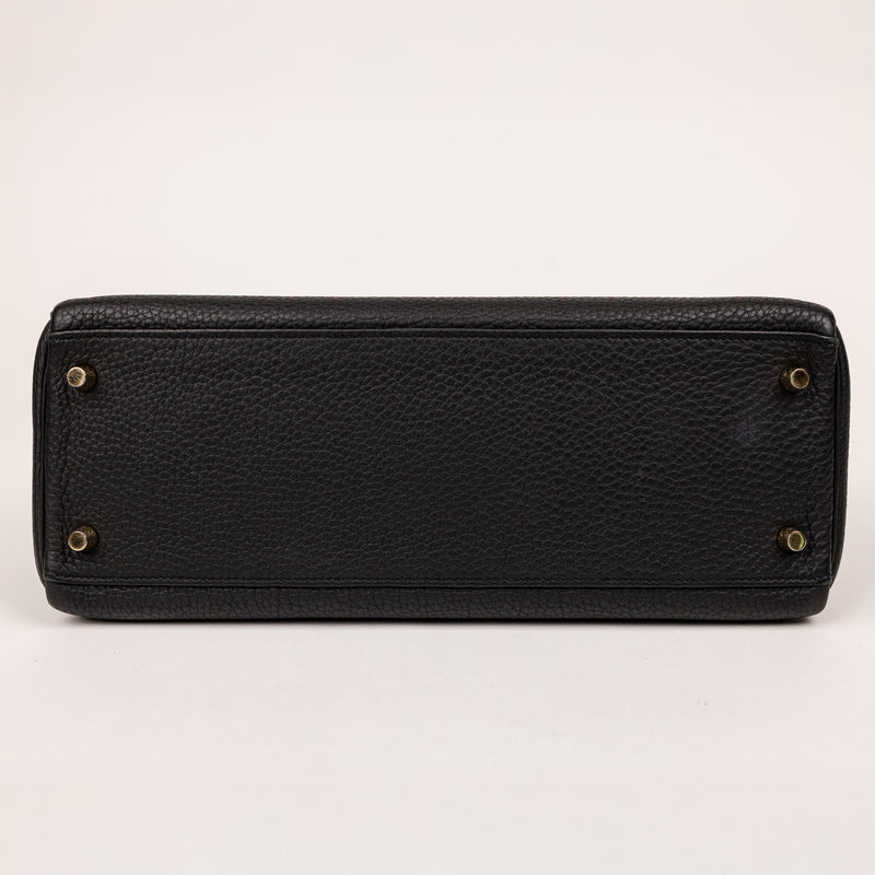 Hermes Black Noir Togo Leather Kelly 32cm Handbag