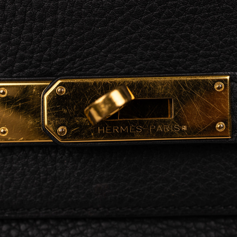 Hermes Black Noir Togo Leather Kelly 32cm Handbag