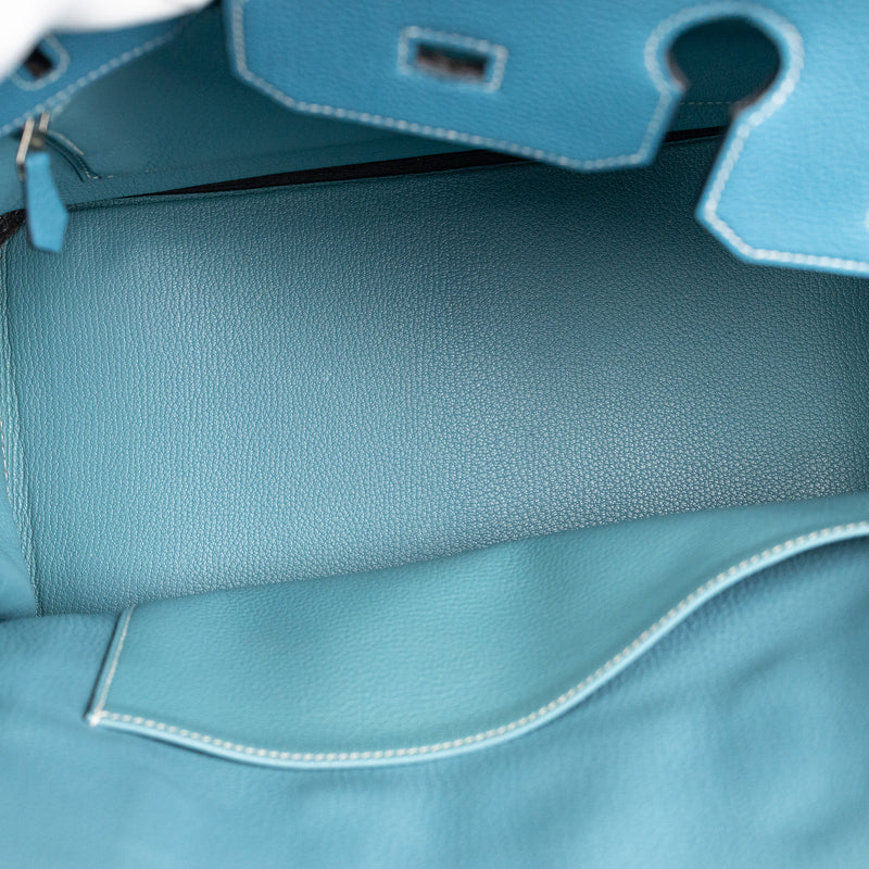 Hermes Blue Jean Togo Leather Birkin 35 cm Bag SHW