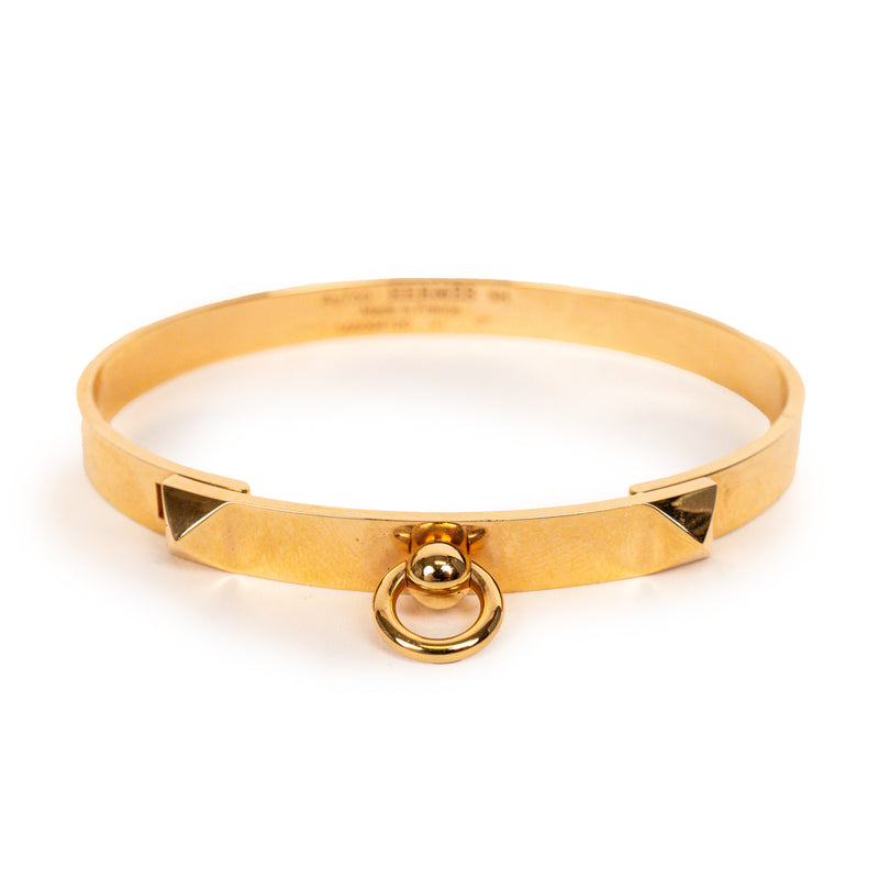 Hermes 18K Rose Gold Collier de Chien Stud Bracelet