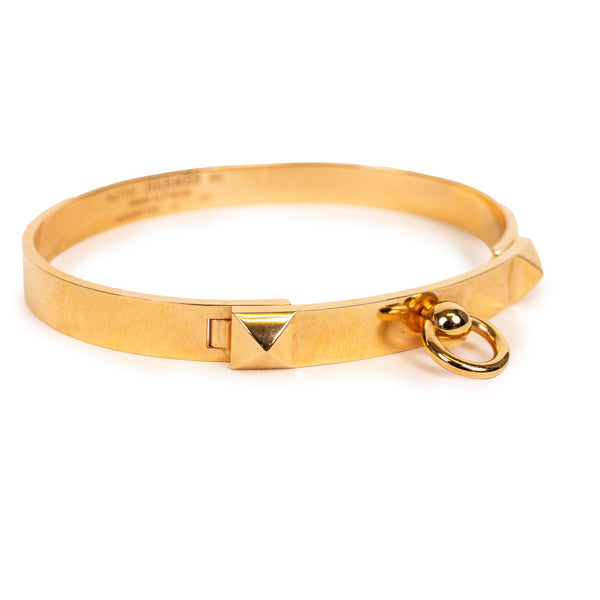 Hermes 18K Rose Gold Collier de Chien Stud Bracelet