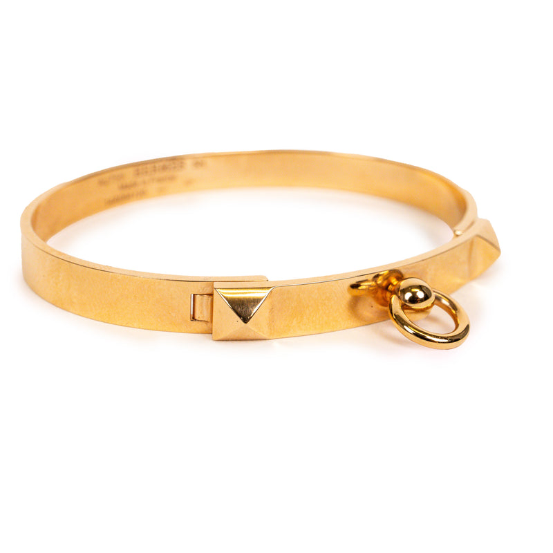 Hermes 18K Rose Gold Collier de Chien Stud Bracelet