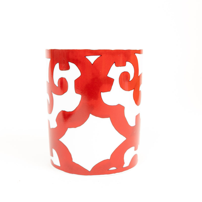 Hermes White and Red Balcon du Guadalquivir Dinner Plate