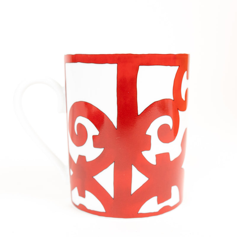 Hermes White and Red Balcon du Guadalquivir Dinner Plate