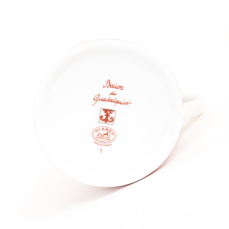 Hermes White and Red Balcon du Guadalquivir Dinner Plate