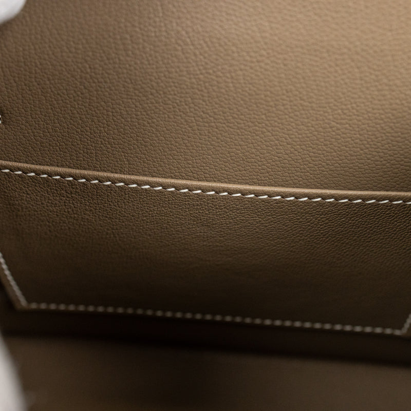 Hermes Etoupe Epsom Leather Desordre Kelly 20cm Bag Palladium Hardware