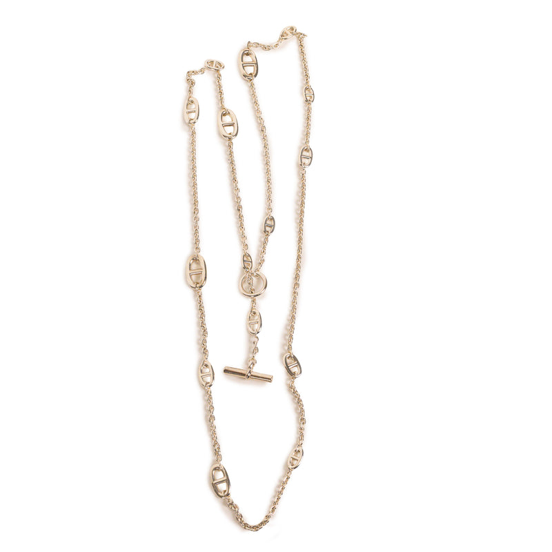 Hermes Sterling Silver Farandole 120 Toggle Necklace