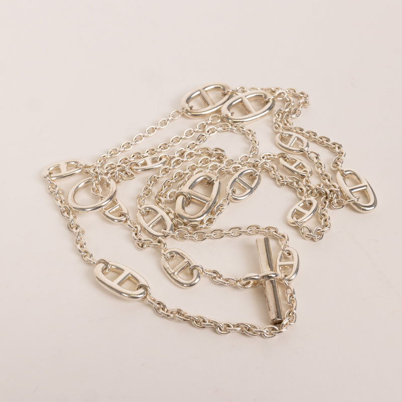 Hermes Sterling Silver Farandole 120 Toggle Necklace