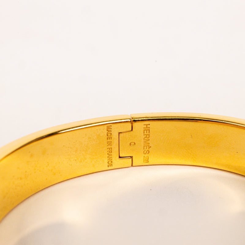 Hermes Black Enamel Clic Clac H Bracelet GHW