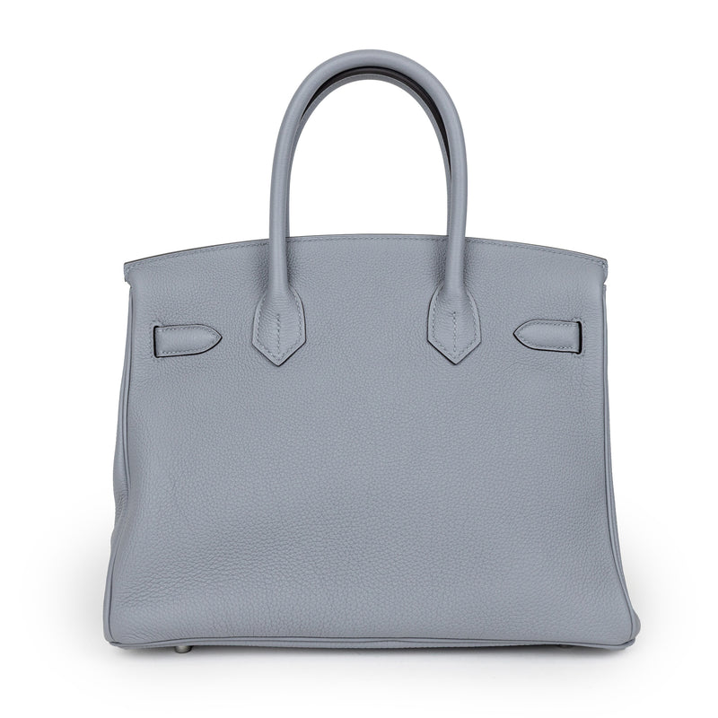 Hermes Gray Gris Patine Togo Leather Birkin 30cm Bag Palladium Hardware