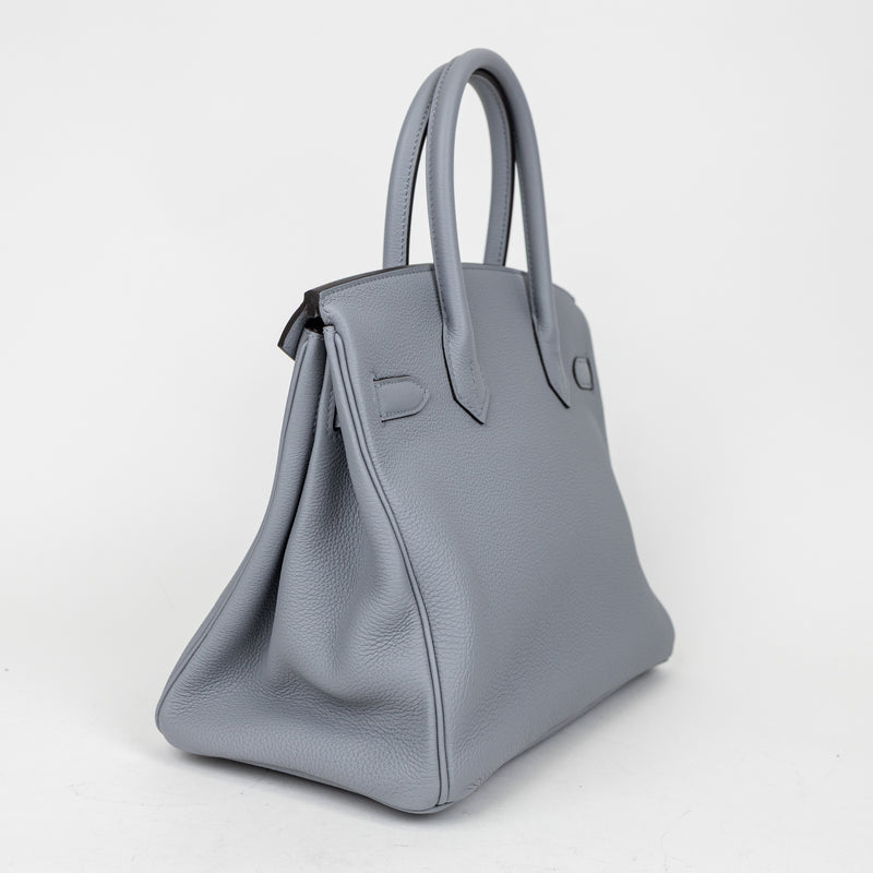 Hermes Gray Gris Patine Togo Leather Birkin 30cm Bag Palladium Hardware