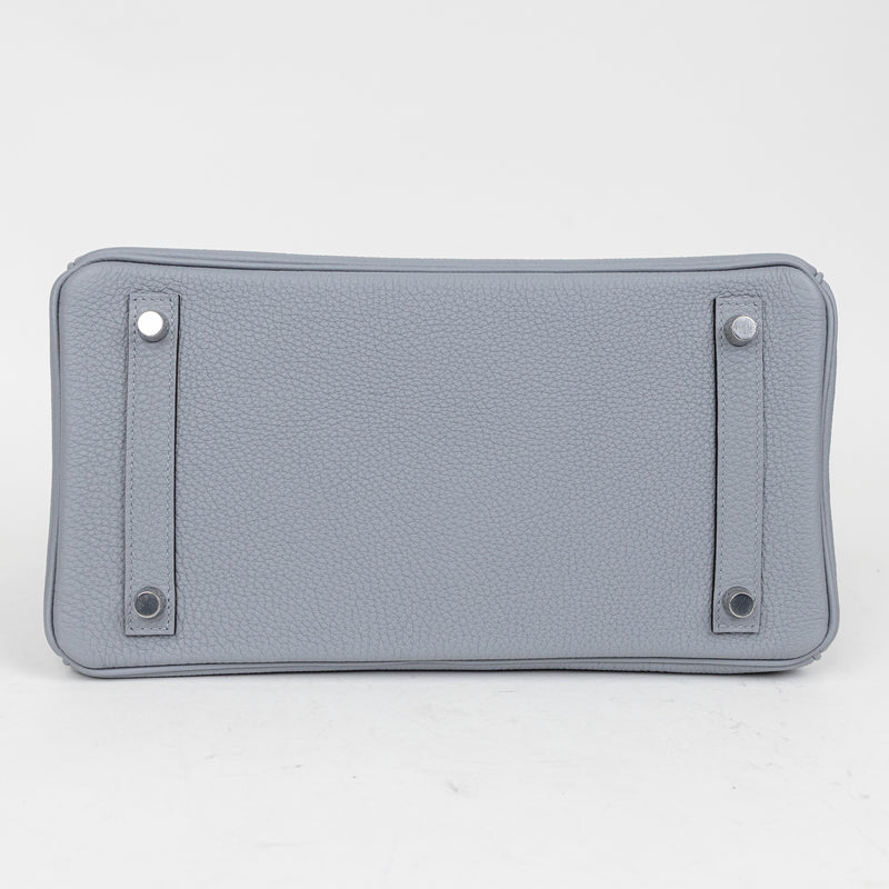 Hermes Gray Gris Patine Togo Leather Birkin 30cm Bag Palladium Hardware