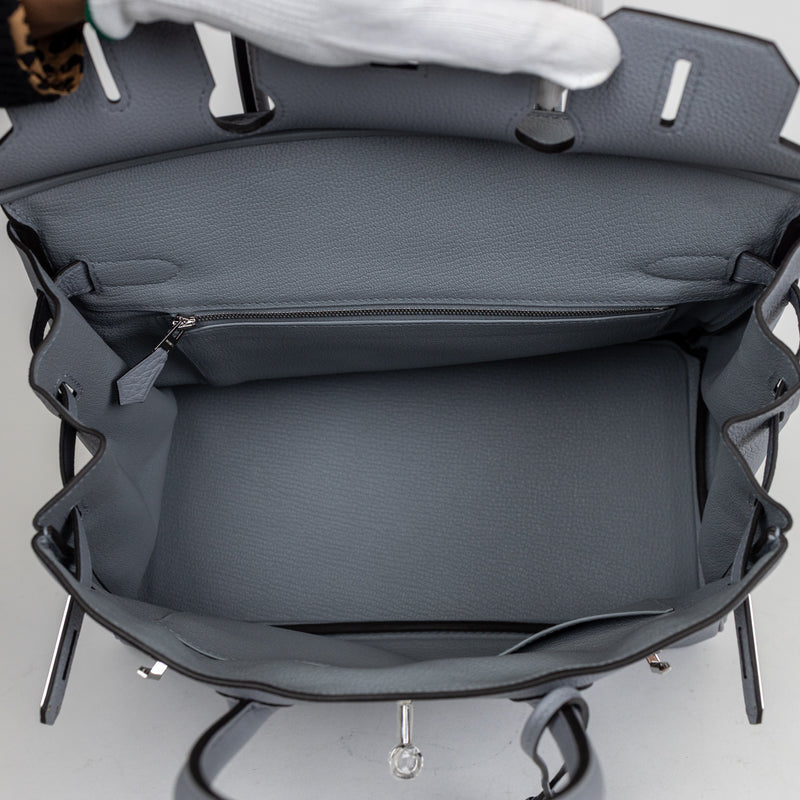 Hermes Gray Gris Patine Togo Leather Birkin 30cm Bag Palladium Hardware