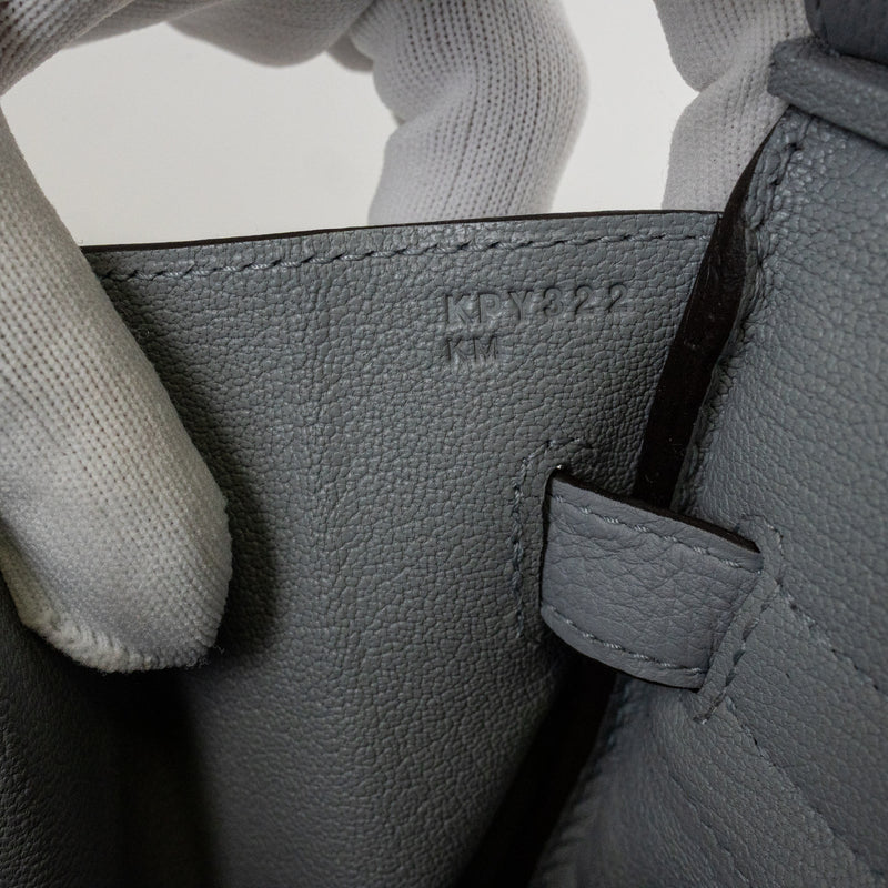 Hermes Gray Gris Patine Togo Leather Birkin 30cm Bag Palladium Hardware