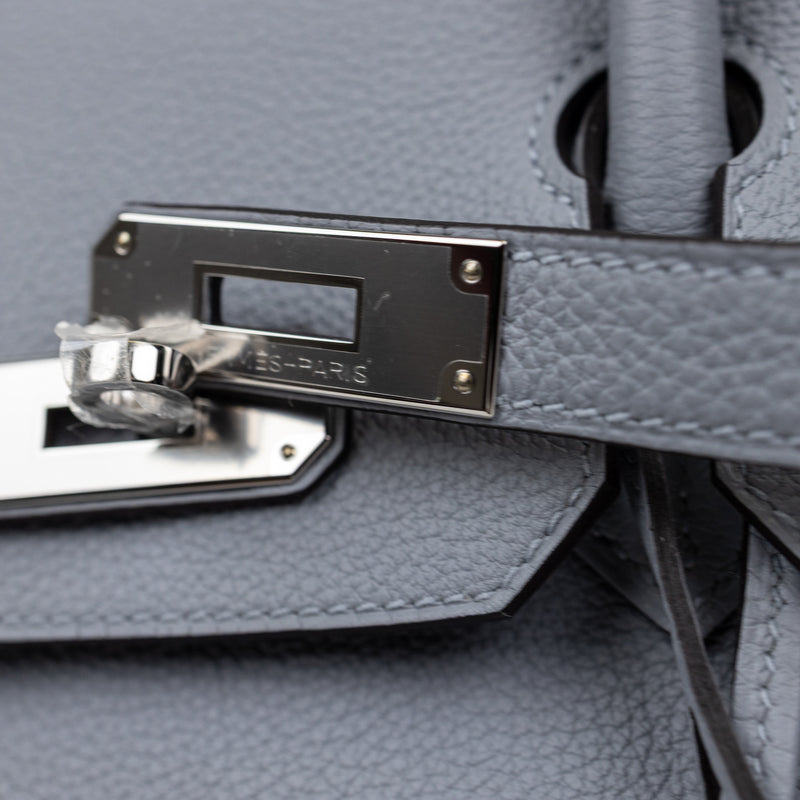 Hermes Gray Gris Patine Togo Leather Birkin 30cm Bag Palladium Hardware