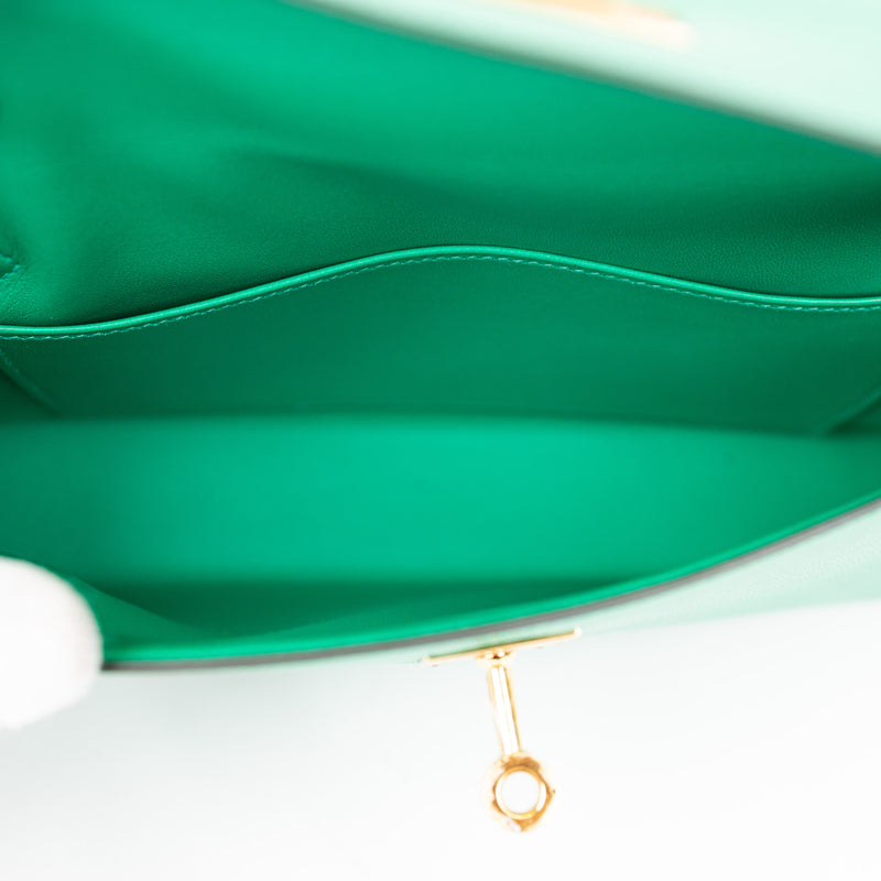 Hermes Bamboo Green Chevre Kelly Elan Shoulder Bag